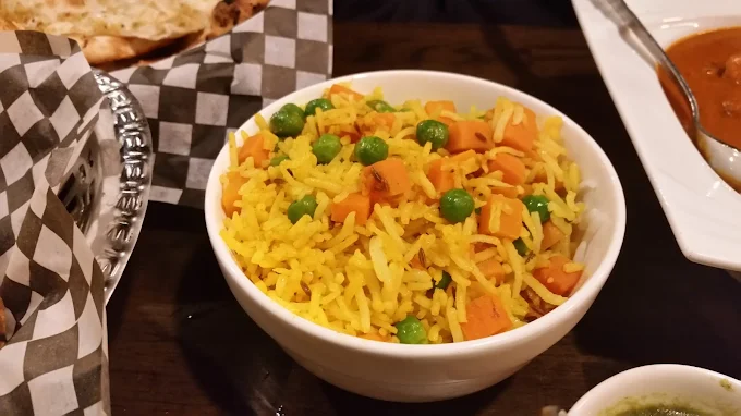 Celiac friendly pilau rice at Ginger Indian Cuisine, Richmond BC